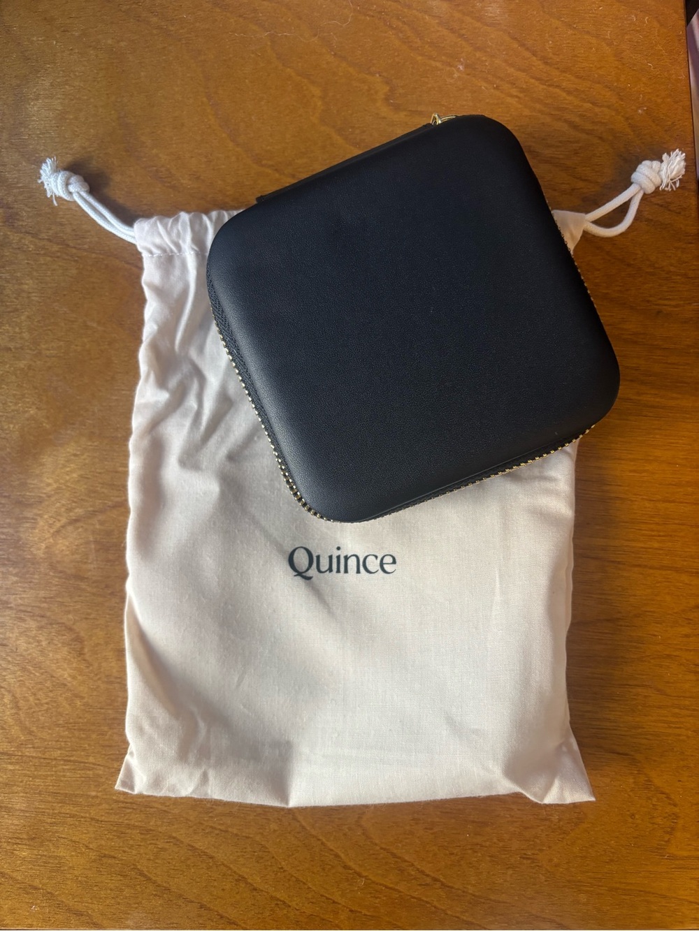 Quince Black Zip Travel Toiletry & Jewelry Case